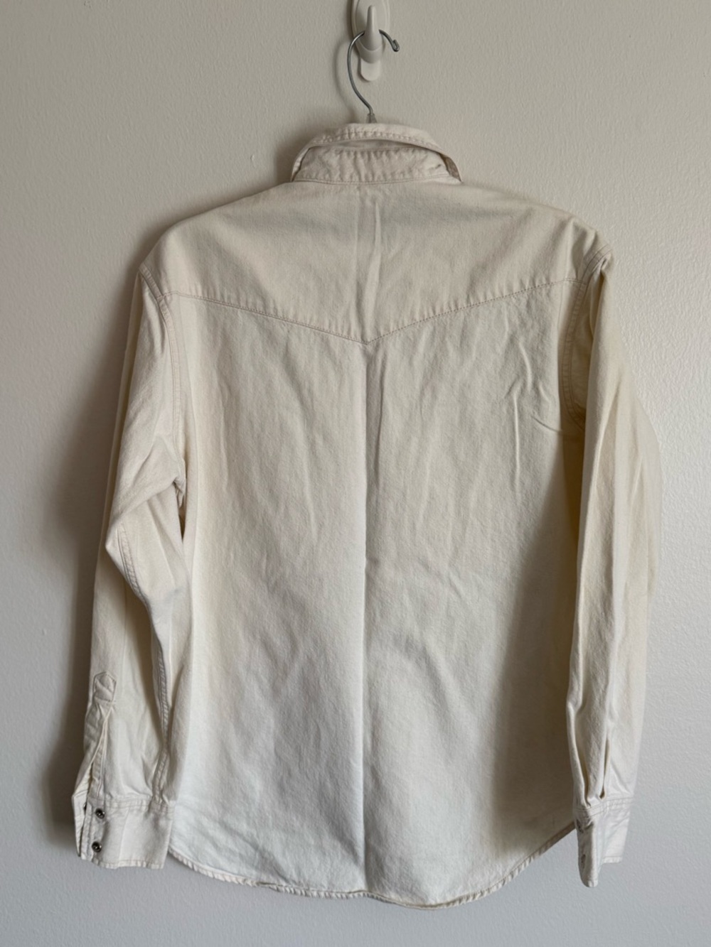 Vintage 90s Levi's Women's Off White Western Snap Button Up Shirt Size Medium - Picture 4 of 6